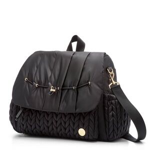 Chic Black Quilted Women's Baby Bag